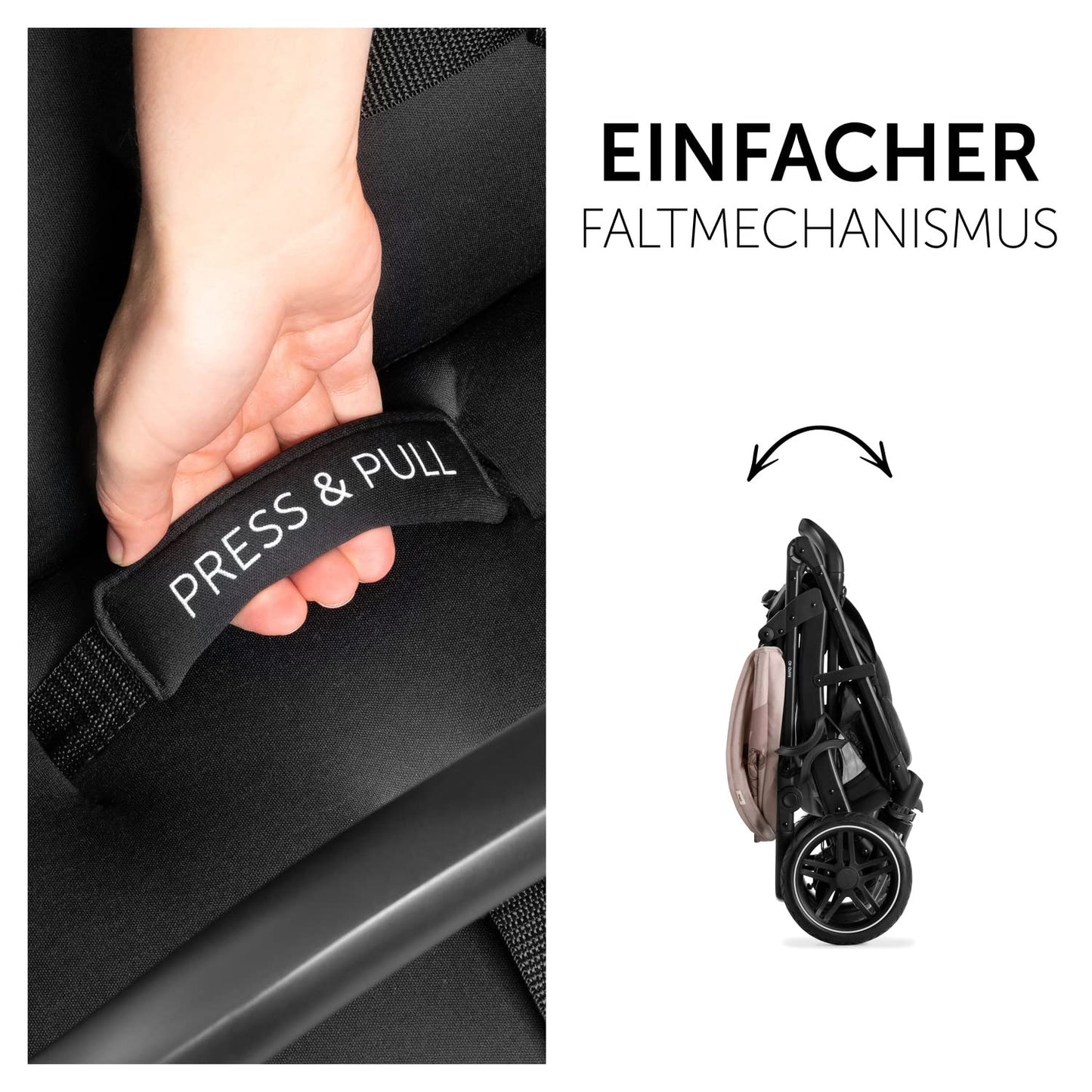 hauck Rapid 4D, Rosa - Kinderbuggy mit Liegefunktion ab Geburt bis 22 kg - UV Schutz 50+ - Klein Zusammenklappbar - Höhenverstellbarer Schieber mit Getränkehalter - Pannensichere Gummi Räder - Meloni2