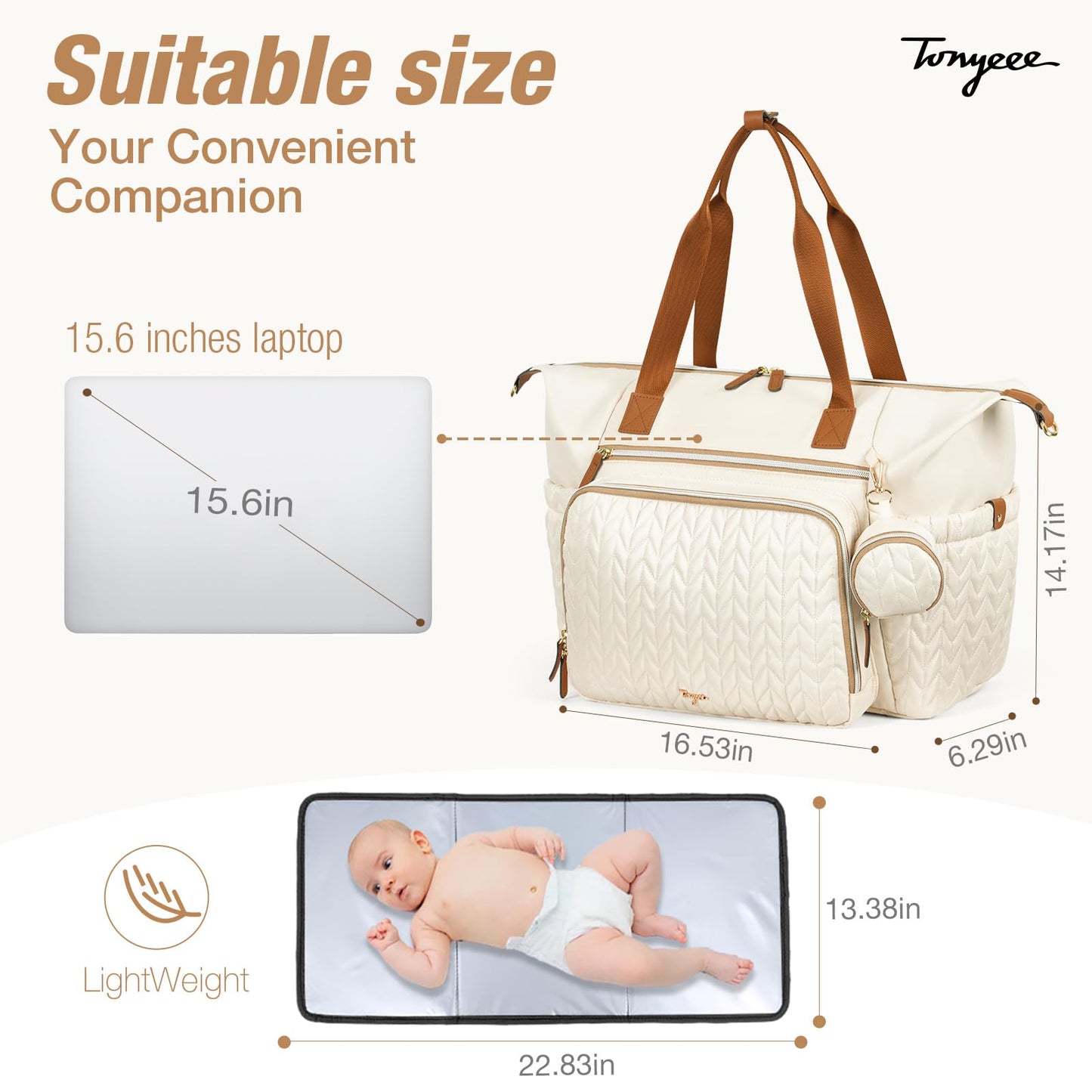 Wickeltasche mit Schnullertasche und Wickelunterlage, Wickelrucksack Multifunktions-Babytasche für Große Reisewindeltasche für Mama und Papa, isolierten Taschen-Dunkelblau