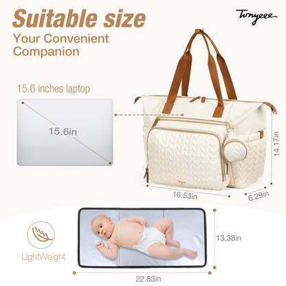 Wickeltasche mit Schnullertasche und Wickelunterlage, Wickelrucksack Multifunktions-Babytasche für Große Reisewindeltasche für Mama und Papa, isolierten Taschen-Dunkelblau