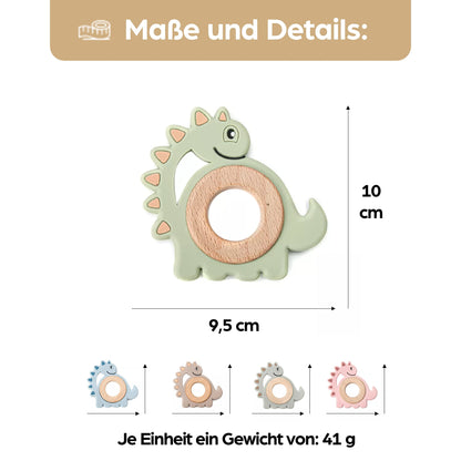 Schildkröte Beißring für Baby Natur Holz & Silikon Blau - Kauspielzeug, Zahnen-Hilfe & Greifling - Babyspielzeug Beissring Geschenk zur Geburt - Holz-Spielzeug nachhaltig, BPA-frei schadstofffrei