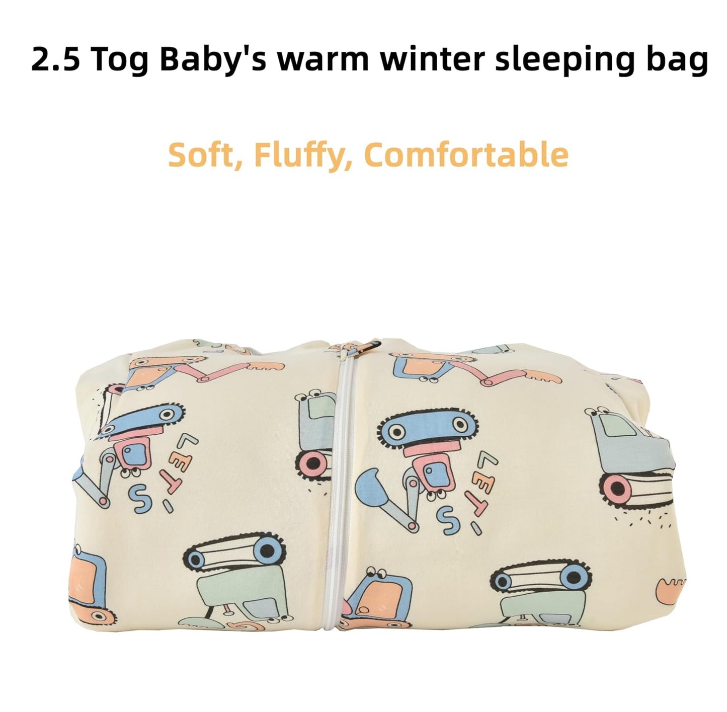 Chilsuessy Baby Sleeping Bag Winter, Removable Sleeves, Warm Lined 3.5 Tog Winter Sleeping Bags, Boys/Girls Sleeping Bag for Toddlers from 6 Months to 6 Years