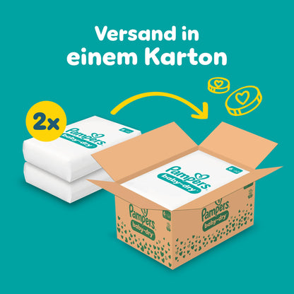 Pampers Baby-Dry Size 3, 222 Nappies, 6 kg - 10 kg, Up to 100% Leak Protection & Comfort All Night