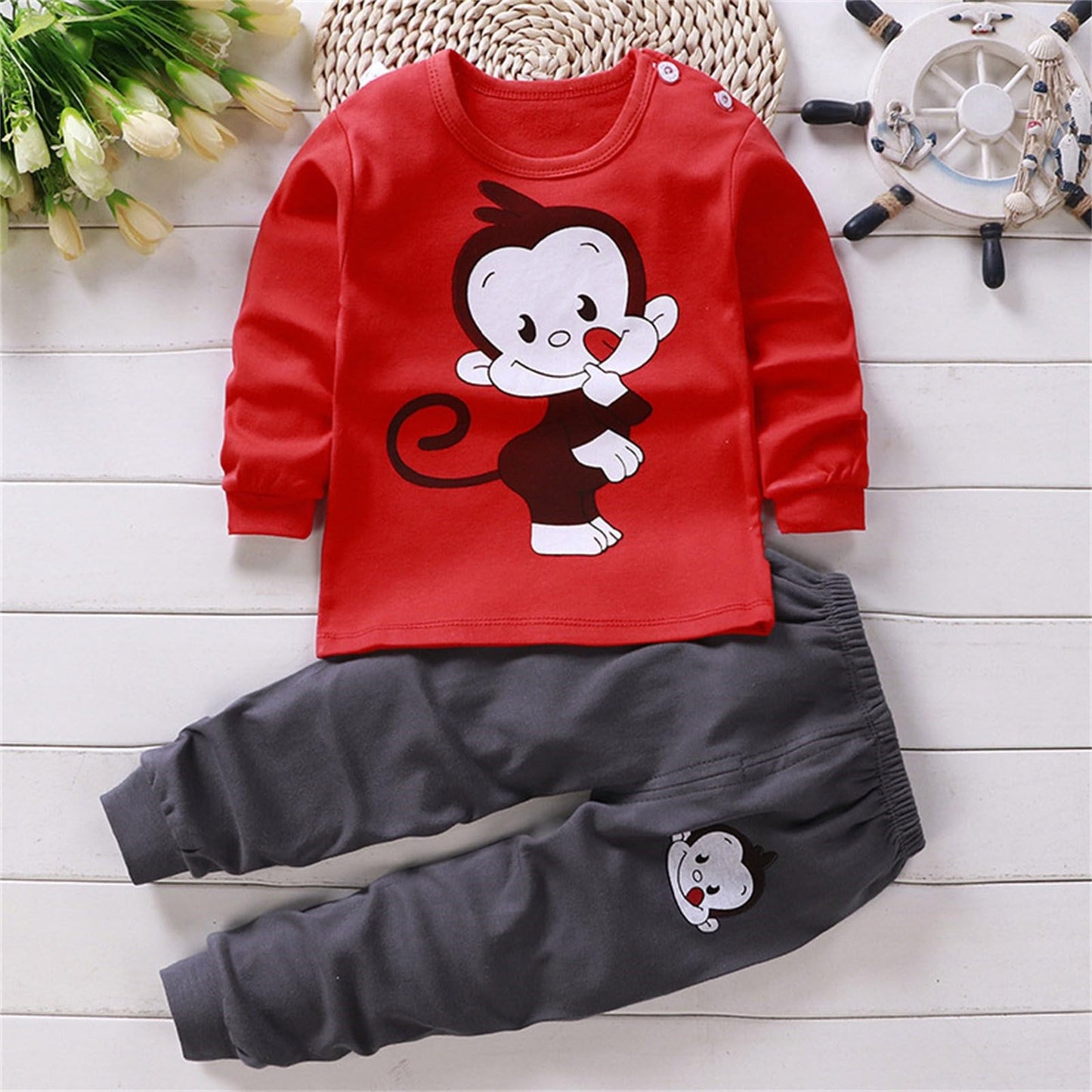 ZTFYKLIN Langärmlige Oberteile und Hosen mit Animal-Print für, und Mädchen, lockerer Loungewear-Anzug für 0 bis 9 Daddys Girls Outfit Mädchen Baby Kleidung Baby Set Junge Newborn