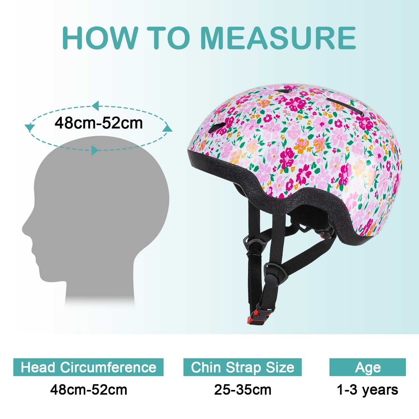 Kinder Fahrradhelm für 1-3 Jahre,Einhorn Helm für Mädchen,Verstellbarer Kinderhelm für Fahrrad,Skateboard,Scooter,Skaten