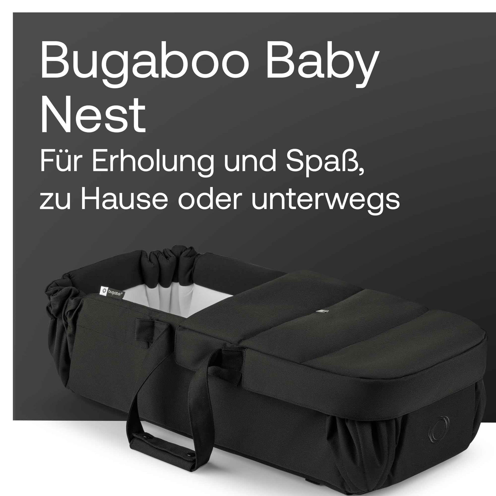 Bugaboo Babynest, tragbare Liegewanne mit Tragegurten Kinderwagen geeignet, entfalbar zu Einer Baumwollmatratze & Spielmatte, Flache Liegeeinheit ab Geburt – Desert Taupe