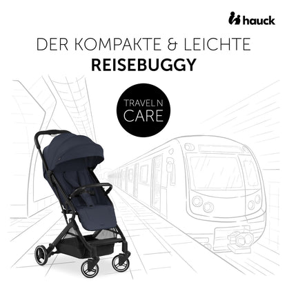 hauck Travel N Care, Dark Olive - Reise Buggy für Kinder ab Geburt bis 22 kg - mit Liegefunktion - Leicht 6,9 kg & Kompakt - Klein Zusammenklappbar - UPF 50+ - EVA Räder - Korb bis 3 kg