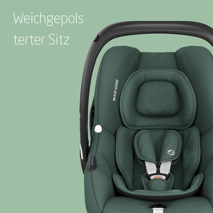 Maxi-Cosi CabrioFix i-Size, Babyschale, 0–12 Monate, max. 12 kg, leichter i-Size Kindersitz (3,2 kg), Sonnenverdeck, gepolsterter Sitz, für viele Maxi-Cosi Kinderwagen, Essential Green - Meloni2