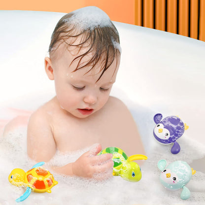 BelleStyle Baby Badespielzeug, Badewannenspielzeug für Baby Kinder Ab 1 2 3 4 Jahr, Wasserspielzeug Uhrwerk Schwimmende Aufzieh Schwimmbad Badewanne Bad Spielzeug für Kleinkinder Jungen Mädchen