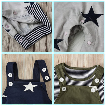 SFreeBo Baby Boys Clothing 3 Pieces Winter Baby Clothing Outfit Set Long Sleeve Cotton Striped Newborn Baby Clothing Boys 3-18 Months