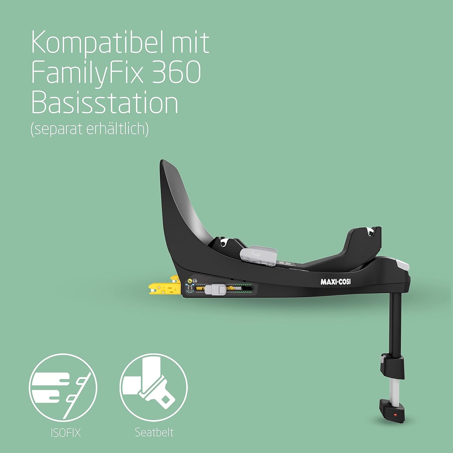 Maxi-Cosi Pebble 360 i-Size Babyschale Drehbar, Neugeborenen Autositz 360 Grad, 0–15 Monate (40–83 cm), Drehung mit einer, ClimaFlow, Easy-In-Gurt, G-CELL Seitenaufprallschutz, Select Grey - Meloni2