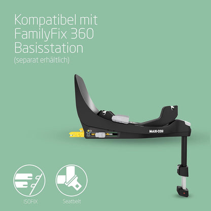 Maxi-Cosi Pebble 360 i-Size Babyschale Drehbar, Neugeborenen Autositz 360 Grad, 0–15 Monate (40–83 cm), Drehung mit einer, ClimaFlow, Easy-In-Gurt, G-CELL Seitenaufprallschutz, Select Grey - Meloni2