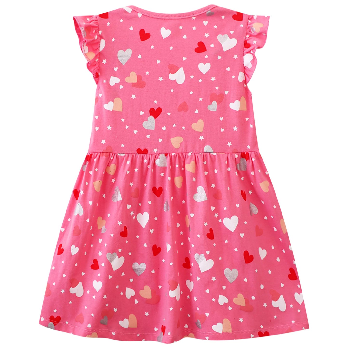 FILOWA Kleider für Mädchen Kinder Einhorn Blumen Stickerei Herz Druck Tier Sommerkleid Cartoon Kinderkleider Embroider Baumwolle Mädchenkleid Lange/Ärmellos Lässige Geburtstag Kinderkleidung,Gr.92-128
