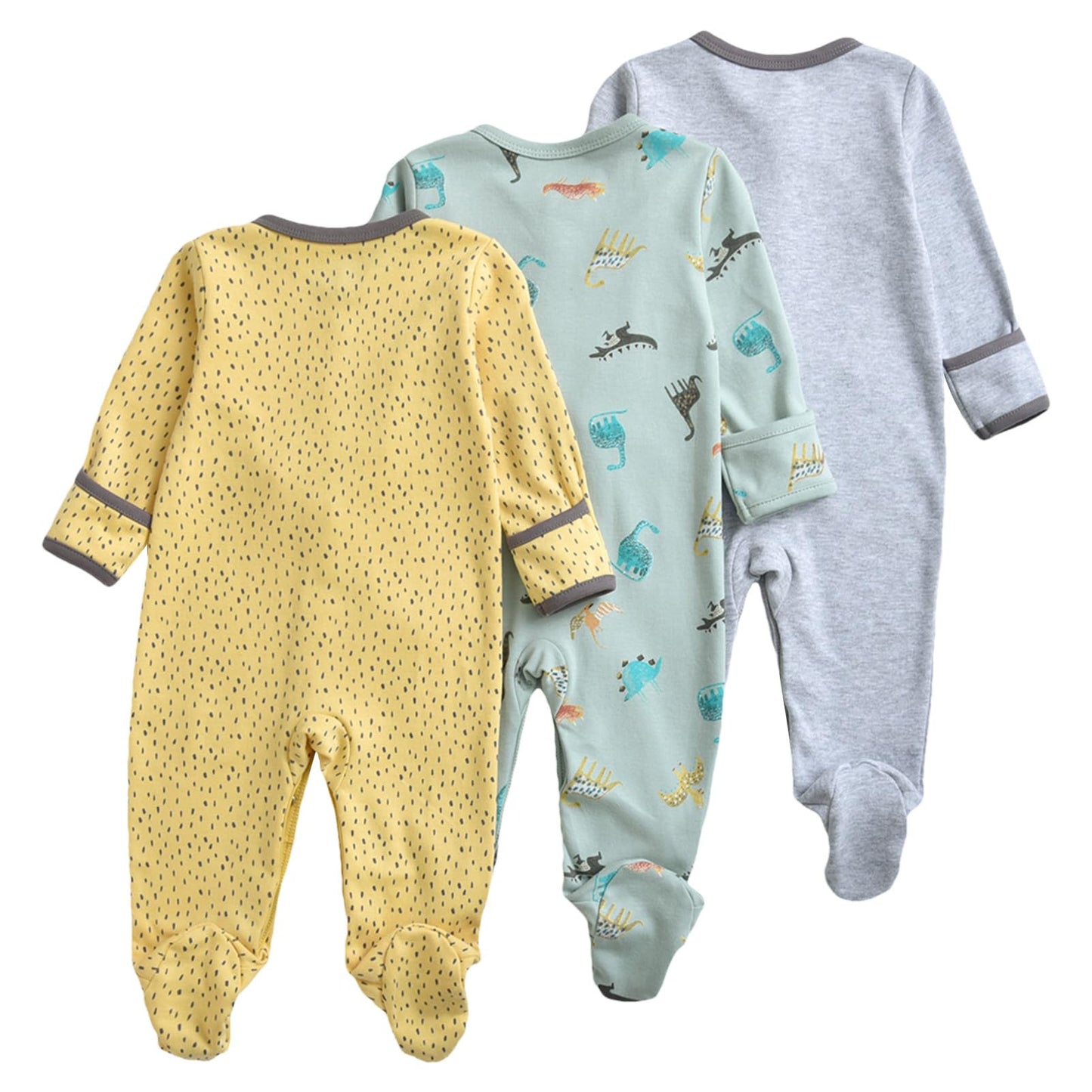 amropi Baby Mädchen Schlafstrampler 3er Pack Jungen Pyjamas Baumwolle Overalls Strampler für 0-12 Monate