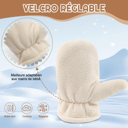 SEYUFN Baby Winter Gloves Fleece Lining Toddler Boys Warm Soft Baby Girls Adjustable Gloves Outdoor Gloves