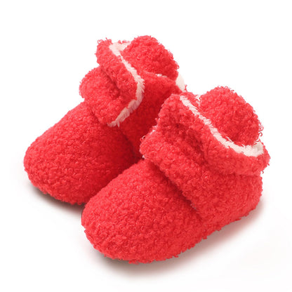 TMEOG Baby Winter Shoes Thermal Baby Shoes Crawling Shoes Fleece Baby Boots Non-Slip Warm Booties Baby Boots Lined Newborn Walk Shoes for Girls Boys 0-18 Months