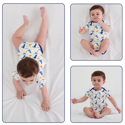 3tlg Babykleidung Set Baby Jungen Mädchen Kleidung Outfit Kurzarm Body Strampler + Hose Neugeborene Kleinkinder Weiche Babyset