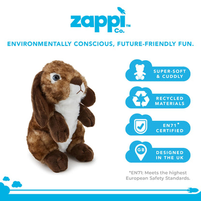 Zappi Co 100% recycelte Plüsch-Plüschtiere - Weiche und kuschelige Stofftiere, perfekte Begleiter für Kinder und Neugeborene (13-15cm) (Elefant)