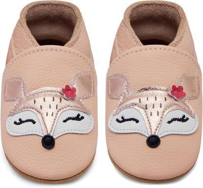 IceUnicorn Babyschuhe Krabbelschuhe aus weichem Leder für Jungen und Mädchen – Rutschfeste Lauflernschuhe für Kleinkinder