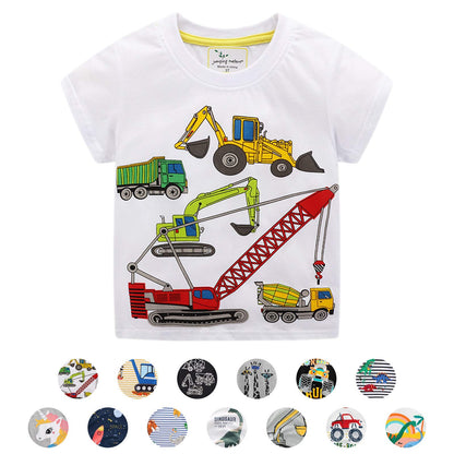 Unisex Baby T-Shirt Baumwolle Süß Karikatur Tier Muster Tops für 1-7 Jahre Alt