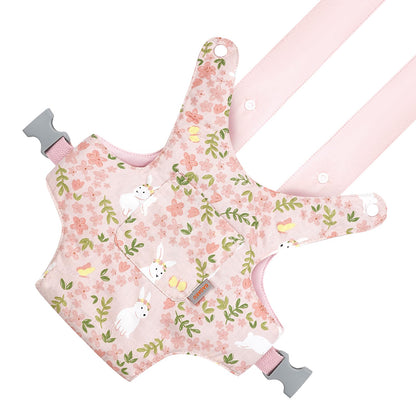 GAGAKU Puppentrage ab 3 Jahre Bauchtrage Babypuppen Zubehör Schultergurte Babytrage Puppe Kleinkind Puppentragetasche Stofftiertrage Kuscheltierträger - Rose - Kaninchengarten
