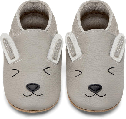 IceUnicorn Babyschuhe Krabbelschuhe aus weichem Leder für Jungen und Mädchen – Rutschfeste Lauflernschuhe für Kleinkinder