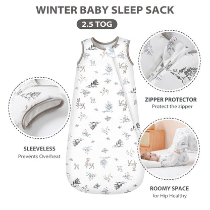 Mosebears Winter Sleeping Bag Baby 2.5 Tog, Bamboo Fibre Baby Sleeping Bag, Extremely Soft and Warm L (18-36 Months)