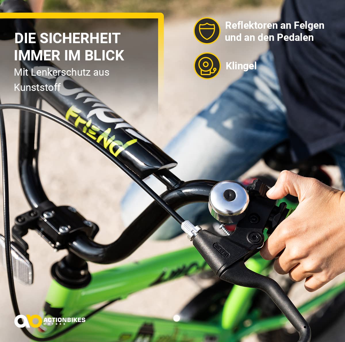 Actionbikes Kinderfahrrad Zombie | 12 16 20 Zoll - V-Brake Bremsen - Fahrrad für Kinder von 2-9 Jahren - Schutzblech v. / h - Kinder Fahrrad für Mädchen & Jungen - Fahrräder - Bicycle - Kinderrad - Meloni2