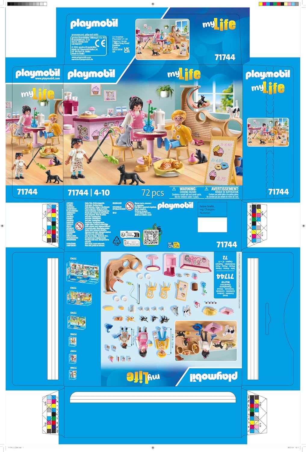 PLAYMOBIL Cat Café Cat Toy Child Animal Figure Set Toy for Children from 4 Years 71744