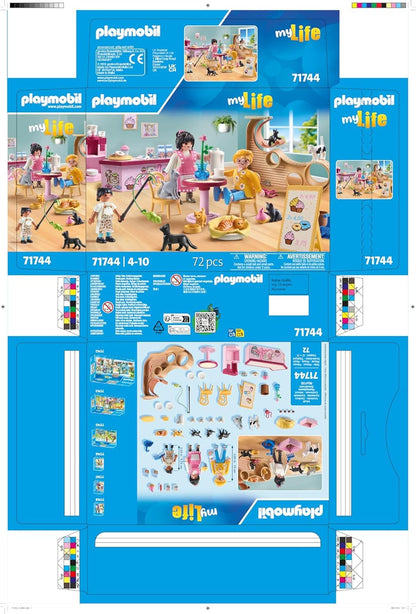 PLAYMOBIL Cat Café Cat Toy Child Animal Figure Set Toy for Children from 4 Years 71744