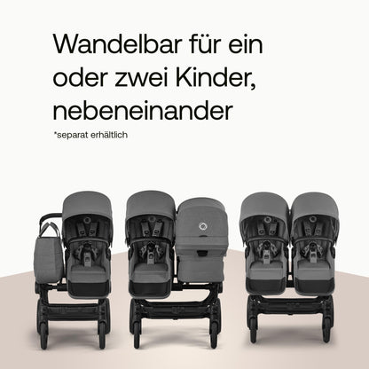 Bugaboo Donkey 6 Single, 2-in-1-Kinderwagen, für Neugeborene & Kleinkinder | umbaubar zum Doppel- und Zwillingskinderwagen, doppelter Stauraum und komfortable Einhand-Lenkung, Heritage Black Meloni2