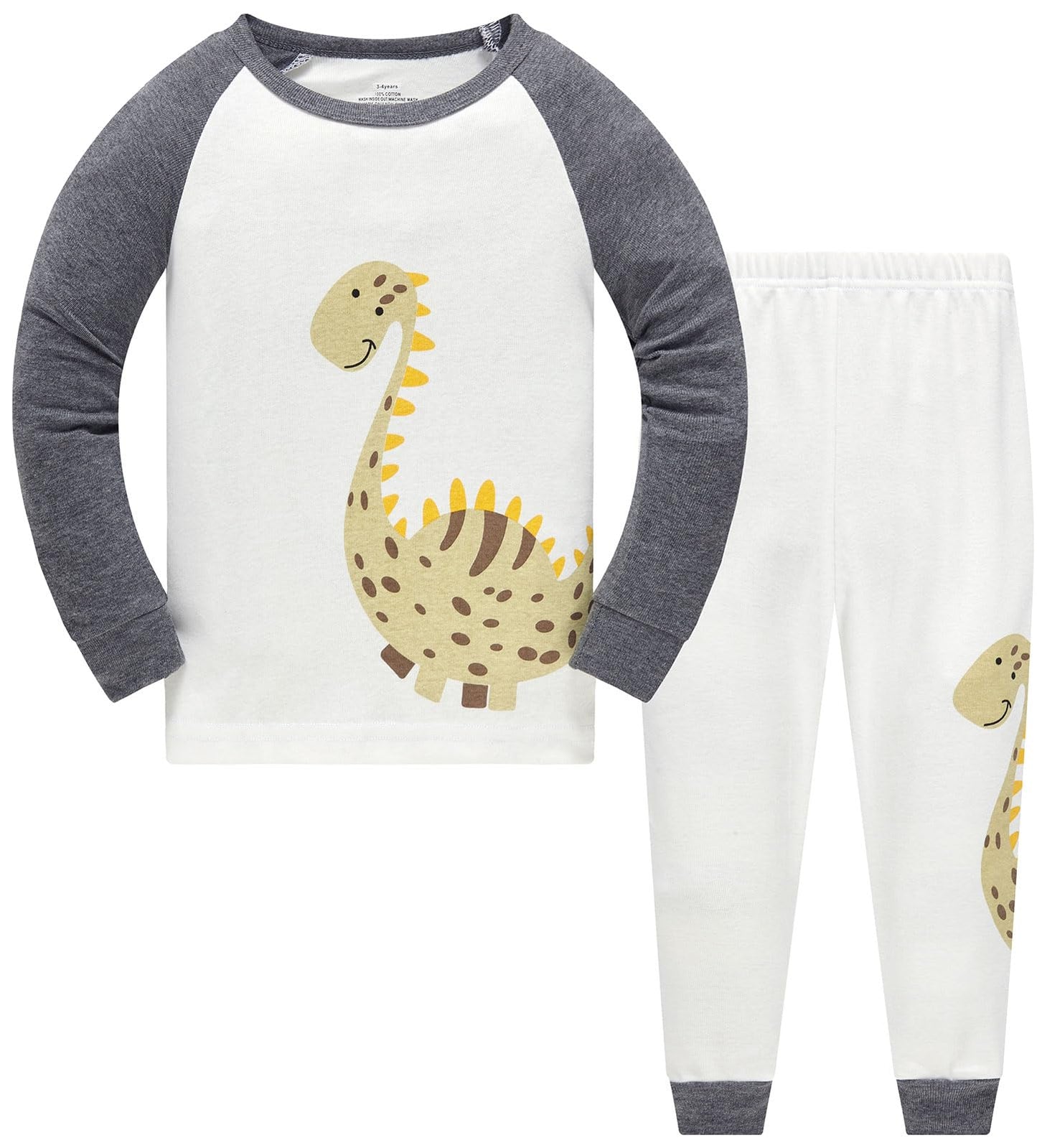 Jungen Pyjamas, Dinosaurier Langarm Zweiteiler Pyjama, Kinder Baumwolle Pyjama Set, Winter, Weihnachten Nachtwäsche, Größe 1–12 Jahre