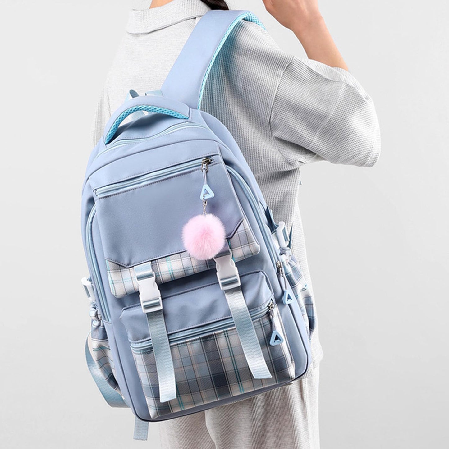 College Campus Schoolbag Weibliche Koreanische Version Schule Rucksack Belastung Linderung Mädchen Schultasche Junior Schulter Rucksack Reiner Farbeinkaufsrucksack