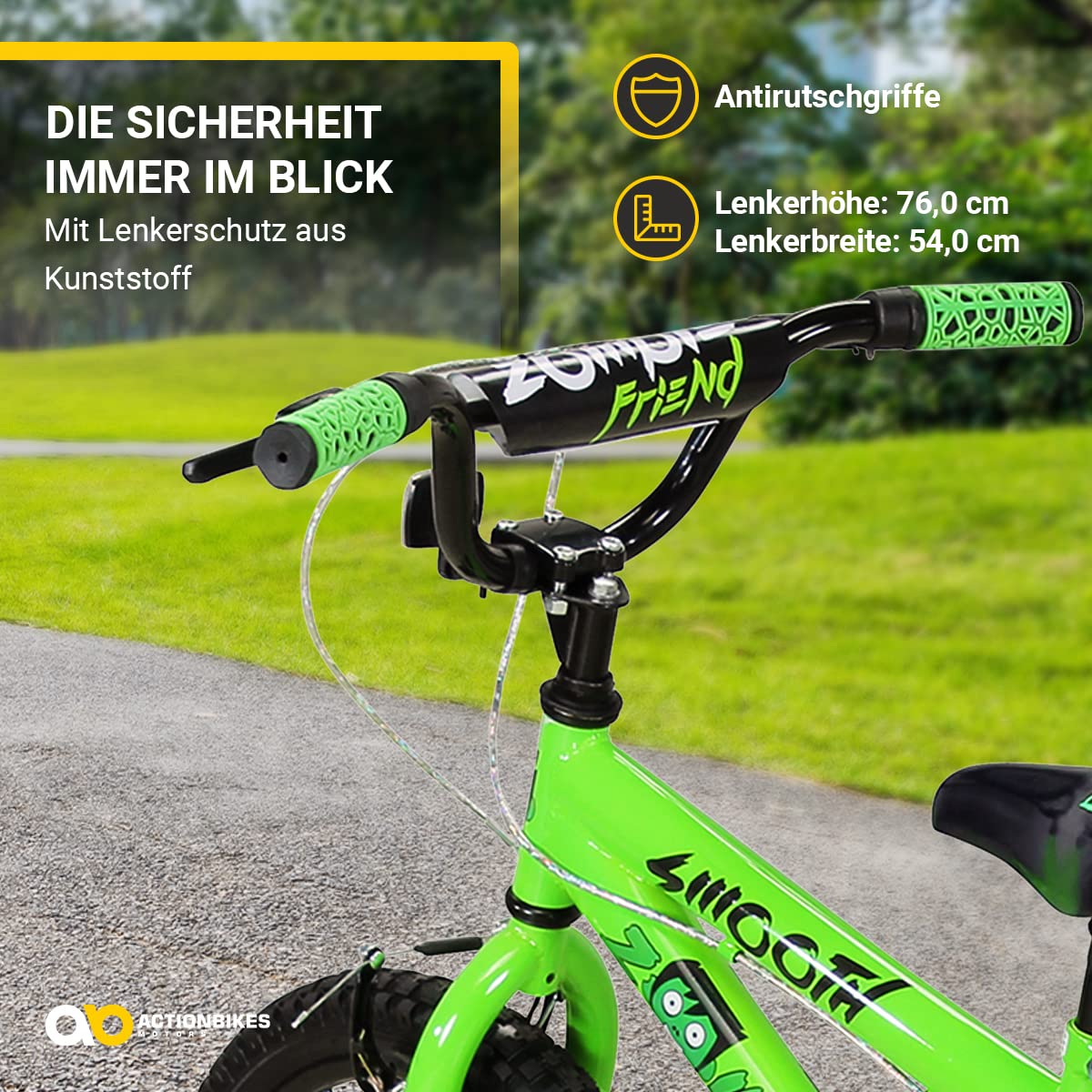 Actionbikes Kinderfahrrad Zombie | 12 16 20 Zoll - V-Brake Bremsen - Fahrrad für Kinder von 2-9 Jahren - Schutzblech v. / h - Kinder Fahrrad für Mädchen & Jungen - Fahrräder - Bicycle - Kinderrad - Meloni2