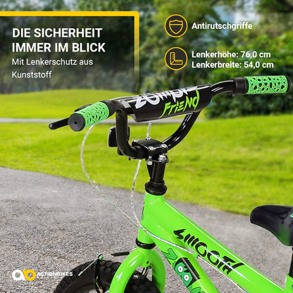 Actionbikes Kinderfahrrad Zombie | 12 16 20 Zoll - V-Brake Bremsen - Fahrrad für Kinder von 2-9 Jahren - Schutzblech v. / h - Kinder Fahrrad für Mädchen & Jungen - Fahrräder - Bicycle - Kinderrad - Meloni2