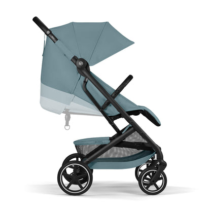 Cybex Gold Kinderwagen Beezy mit One-Pull Harness, Ab Geburt bis ca. 4 Jahre (max. 22 kg), Kompakt und ergonomisch, Magic Black (Schwarz mit schwarzem Rahmen)