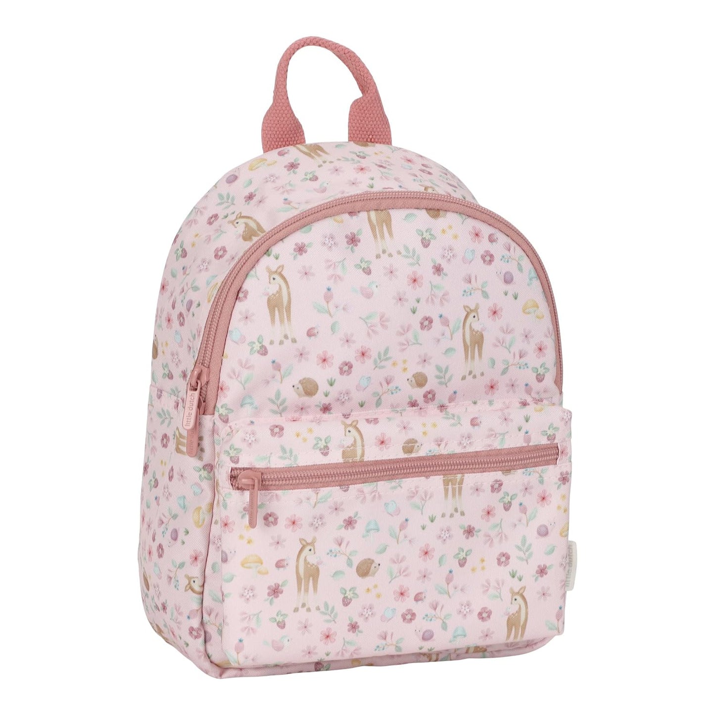 Little Dutch Rucksack Kinderrucksack mit Brustgurt für Kinder Kindergarten geblümt Reh rosa- Fairy Garden