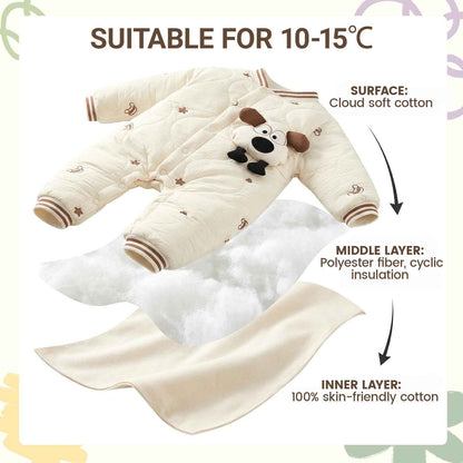JiAmy Baby Snowsuit, Soft Romper, Newborn Winter Romper, Autumn Winter Warm Jumpsuit, Winter Suit for Toddlers, Girls, Boys, 6-18 Months