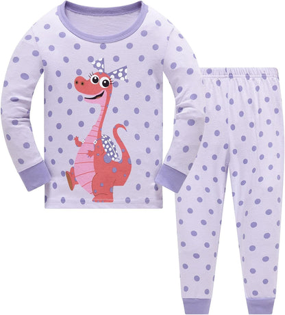 TEDD Girls' Pyjamas, Cotton, Cute, Unicorn, Long Sleeves, Two-Piece Pyjamas Set, Kids’ Sleepwear, Winter, Christmas, Sizes 1-12 Years