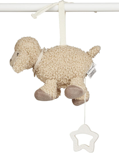 Sterntaler Musical Box S Sheep Flake - Baby Music Box Made of Soft Fabric - Cuddly Toy for Tying Up Thanks to Removable Music Box, Washable Sleep Aid Has A Calming Effect at Home and Travel, Sand