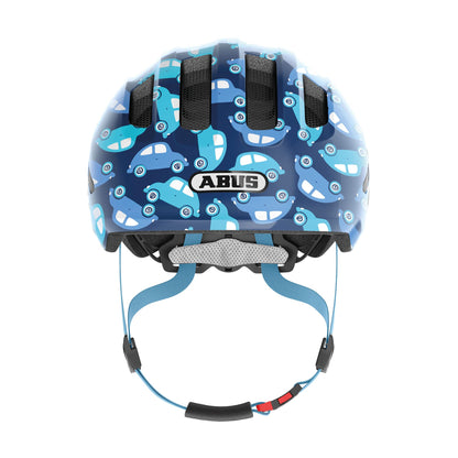 ABUS Kinderhelm Smiley 3.0 LED - Fahrradhelm mit Licht - Tiefe Passform & Platz für einen Zopf - für Mädchen und Jungs