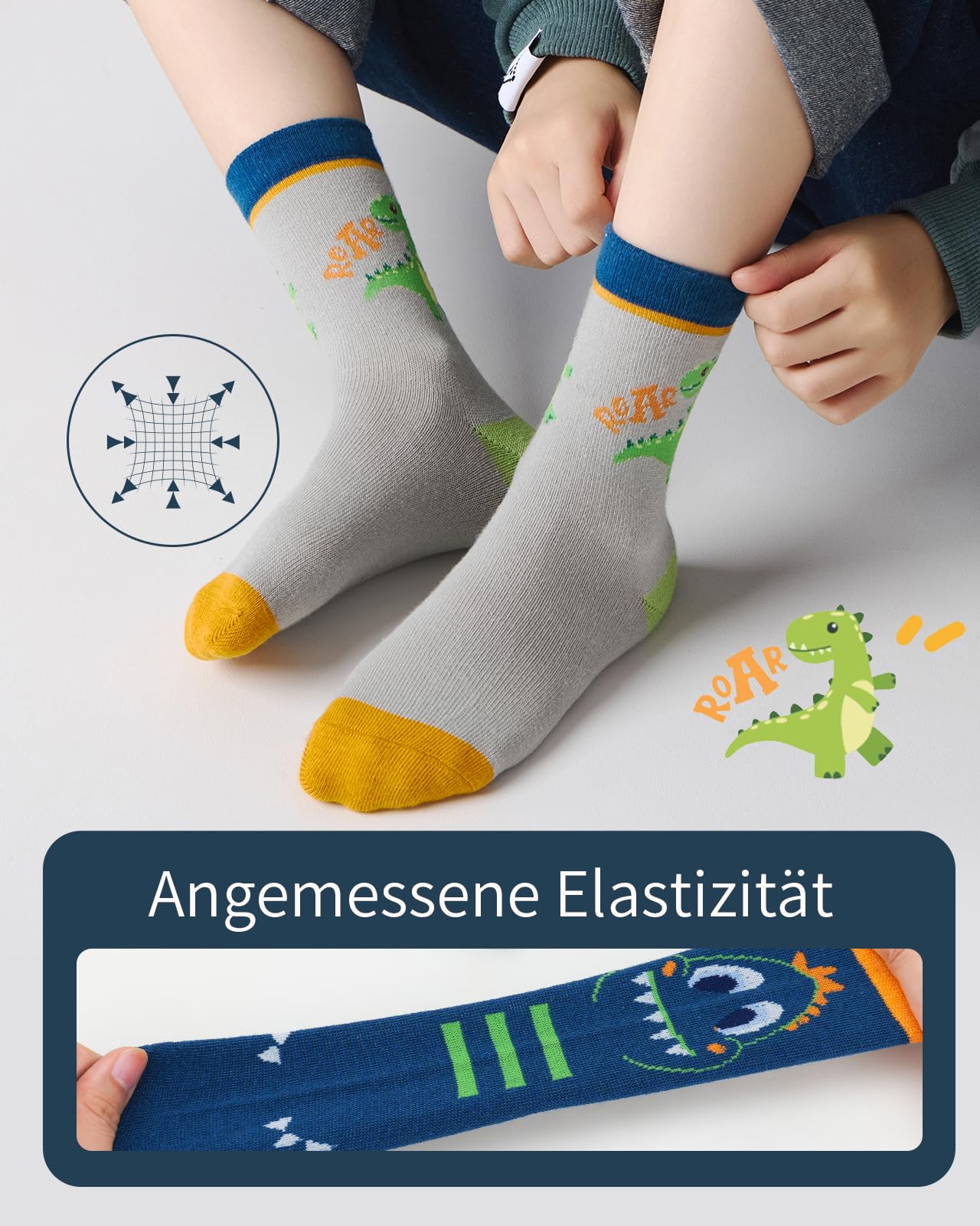 Kyopp 10 Paar Socken Kinder Mädchen und Jungen Funny Socken Lustig Animals Cotton Socken Crew Socks Winter/Sommer