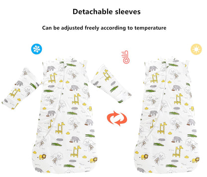 Chilsuessy Baby Sleeping Bag Winter, Removable Sleeves, Warm Lined 3.5 Tog Winter Sleeping Bags, Boys/Girls Sleeping Bag for Toddlers from 6 Months to 6 Years