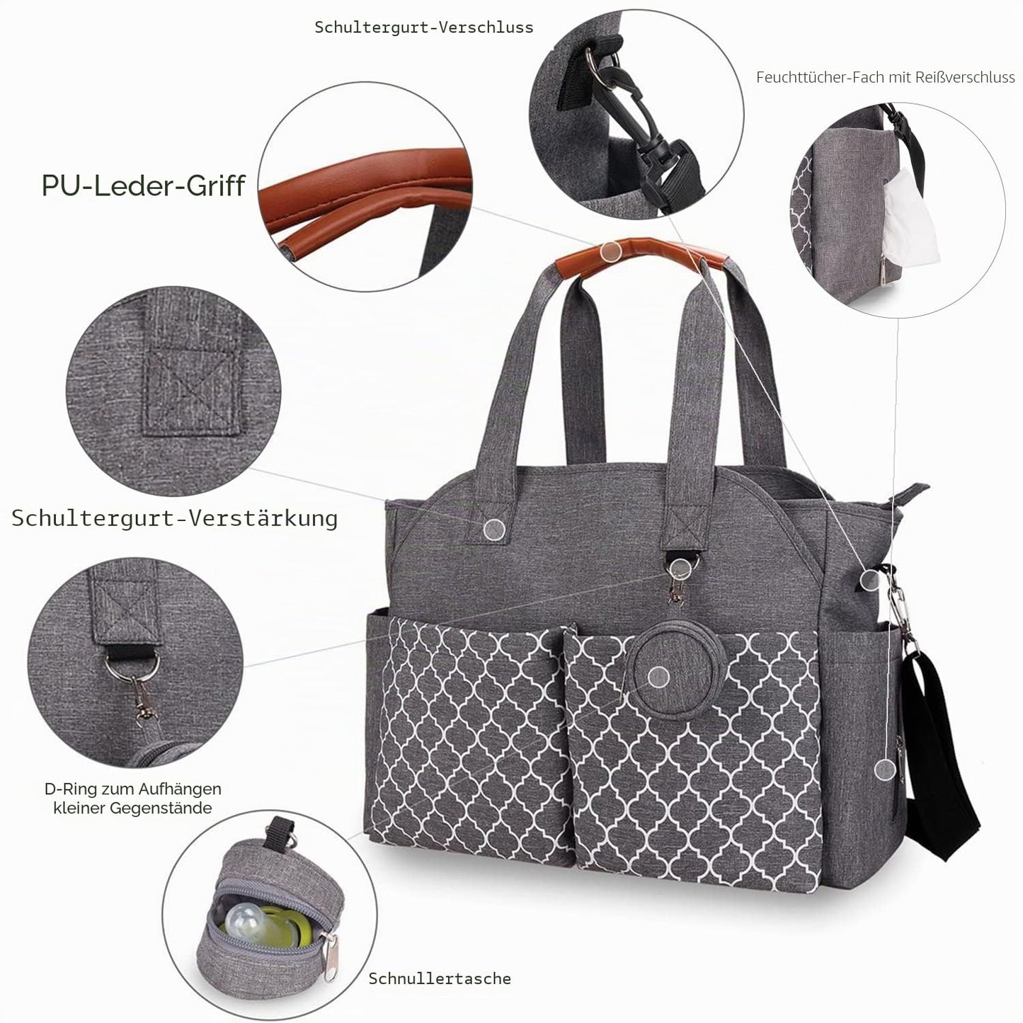 Wickeltasche Baby Wickeltasche Große Babytaschen für Mama mit Wickelstation Multifunktions Reise