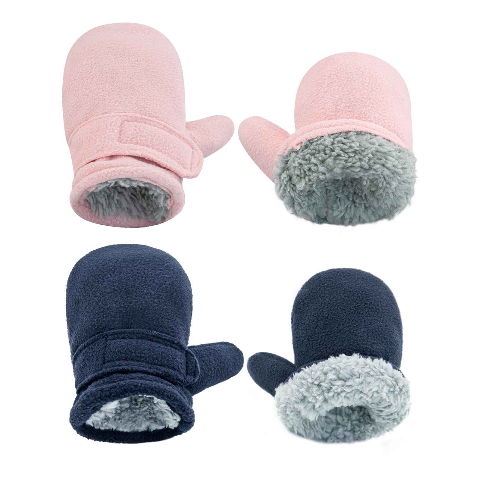 SEYUFN Baby Winter Gloves Fleece Lining Toddler Boys Warm Soft Baby Girls Adjustable Gloves Outdoor Gloves