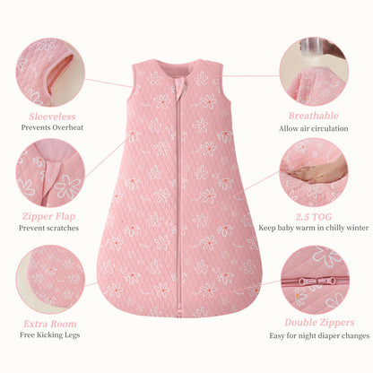 Looxii Baby Winter Sleeping Bag, Cotton, 2.5 Tog, Warm Winter Sleeping Bag, Soft Baby Sleeping Bag, Newborn in 6-12 Months, Perfect for Autumn, Winter