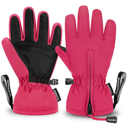 Andake Children's gloves, windproof, waterproof, warm winter gloves, skiing, outdoor sports, riding gloves, boys and girls