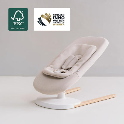 Stokke Yoga Baby Rocker & Swing, Light Sand - 2 Directions of Movement for Soothing & Stimulation of Babies up to 11 kg - With Newborn Pillow for Head Support - 3 Adjustable Positions