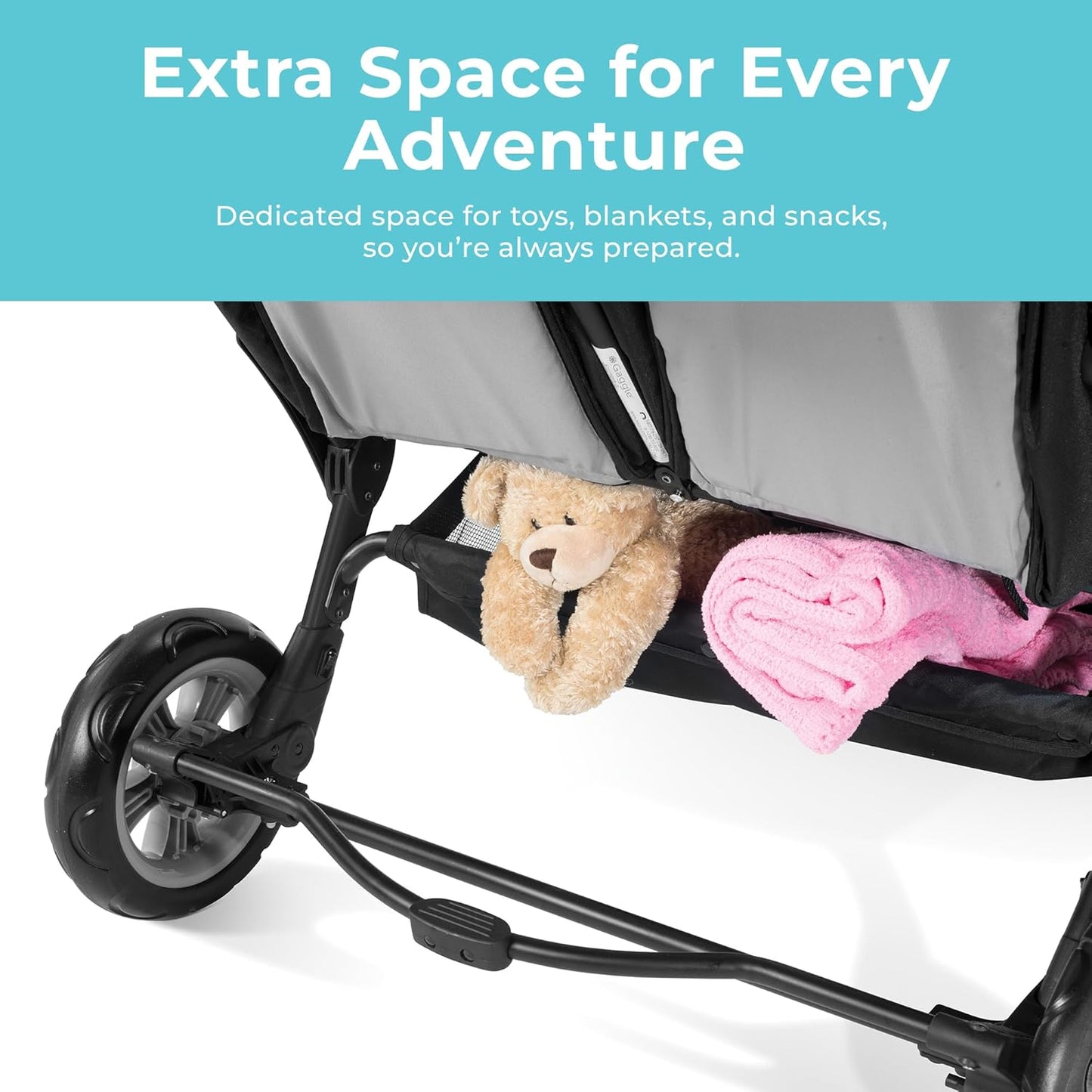 Foundations Sport Quad Pushchair with UV Protection Pram Canopy, 5 Point Harness for Safety, Foot Brake, All Terrain Tubeless Wheels (Lime Green)