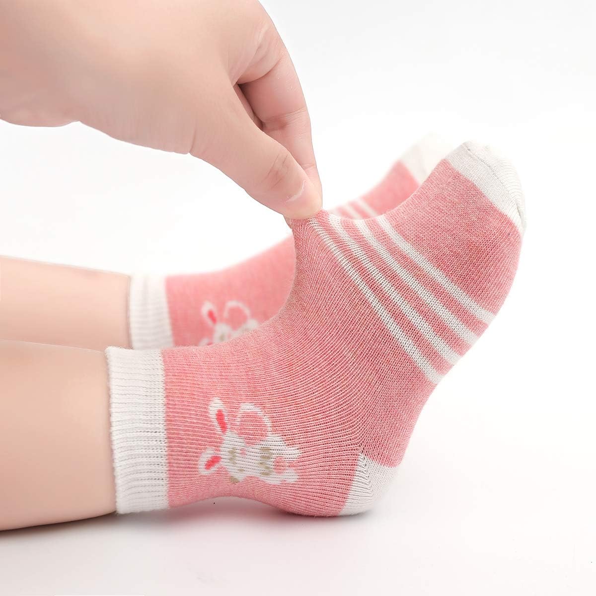 Rosa Baumwolle Baby Mädchen Socken,9 Paar Süß. Kleinkind Mä dchen Socken mit Griffen