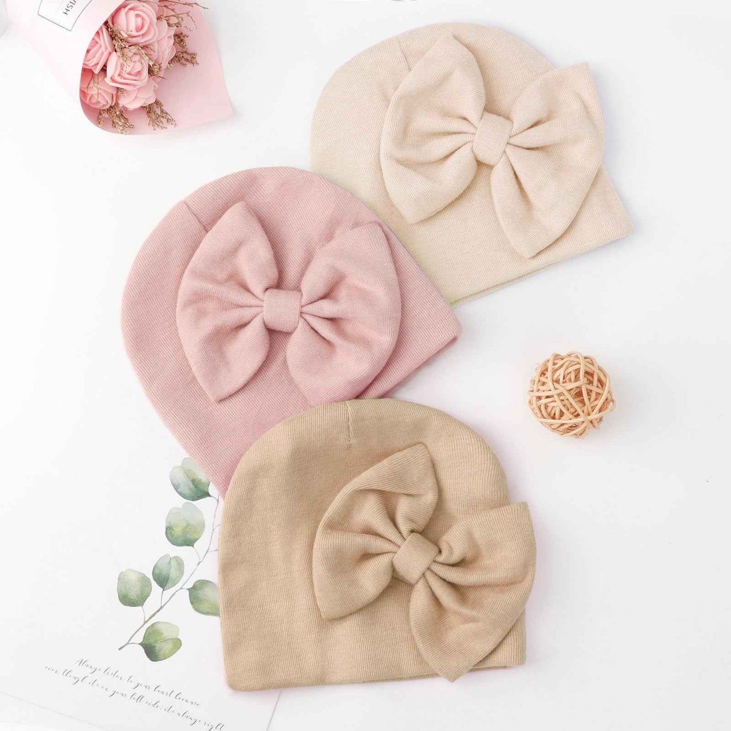 DRESHOW Neugeborene Swaddle Decke Hut Set Baby Gedruckt Swaddles Säugling Einstellbar Schlafsack für 0-3 Monate Mädchen Jungen